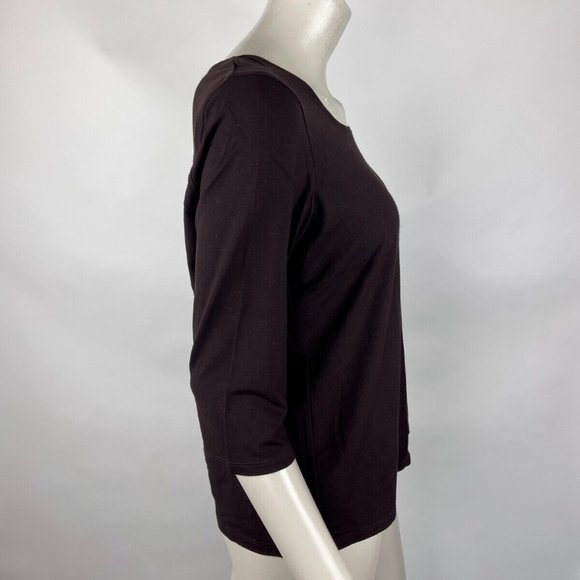 Eileen Fisher Washable Rayon Top Women PL 3/4 Sleeve Scoop neck StretchTee Shirt - Picture 4 of 11